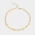 Gold Dipped Bold Beaded Paperclip Chain Necklace